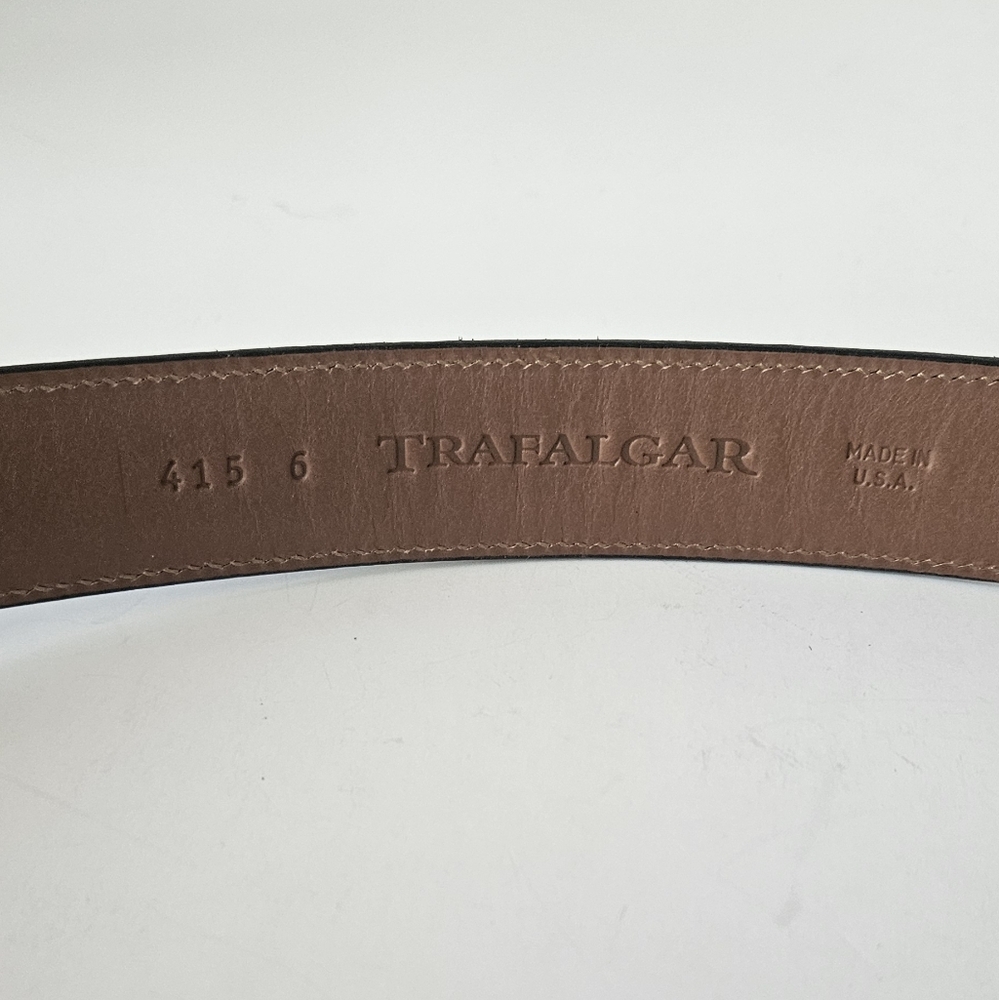 Trafalfar Black Croc Embossed Mens‎ Leather Belt Size 44 - Picture 4 of 10